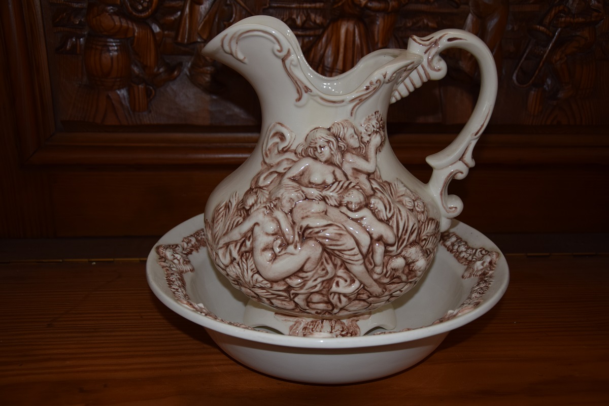 ceramiczny dzban z misą - jak nowy