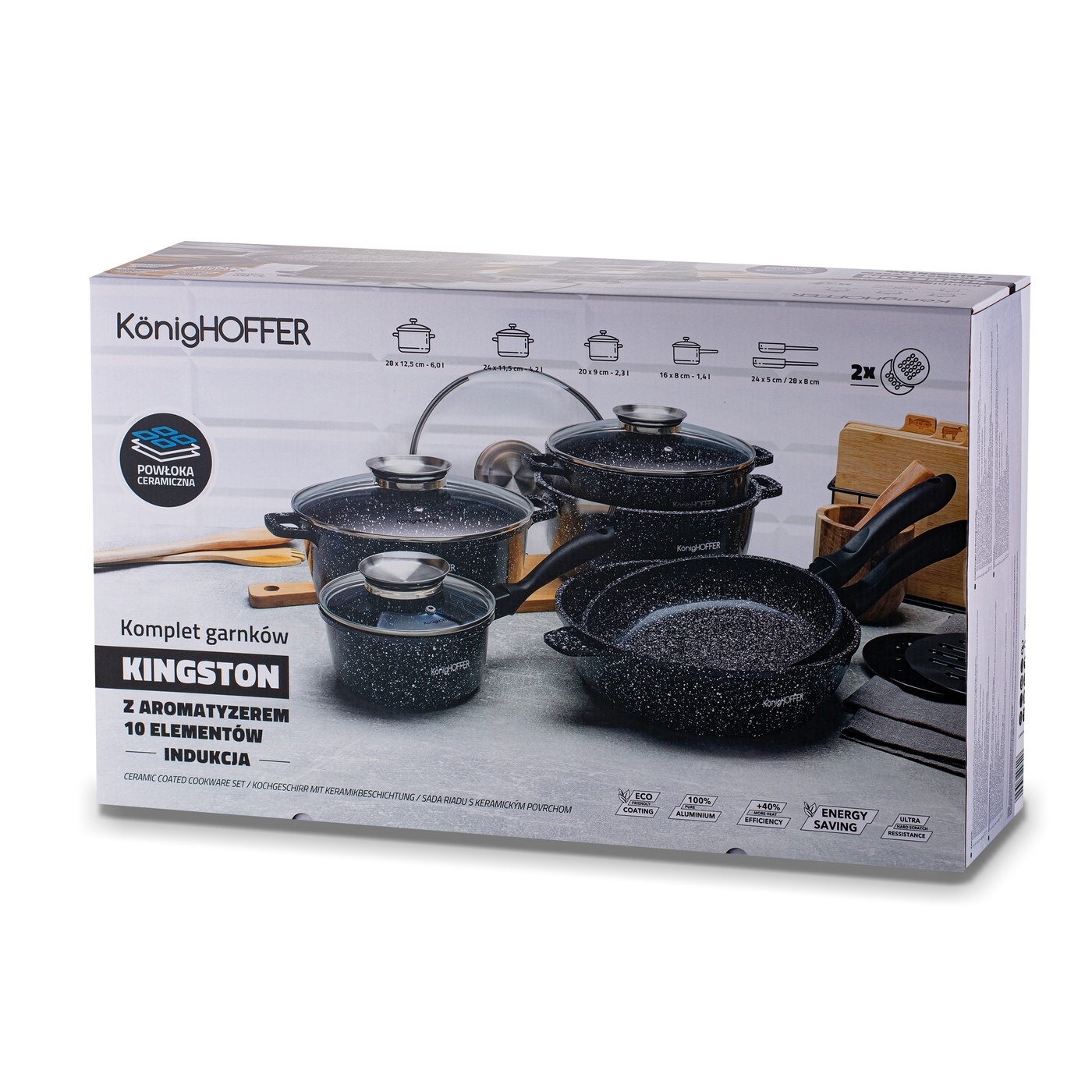 komplet garnków 10 elementów - NOWY