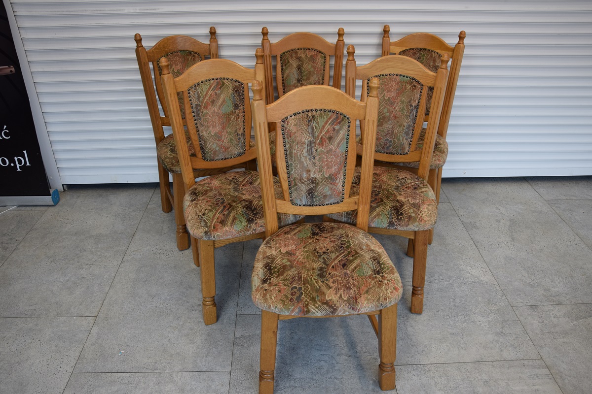krzesła dębowe 6 szt - super stan