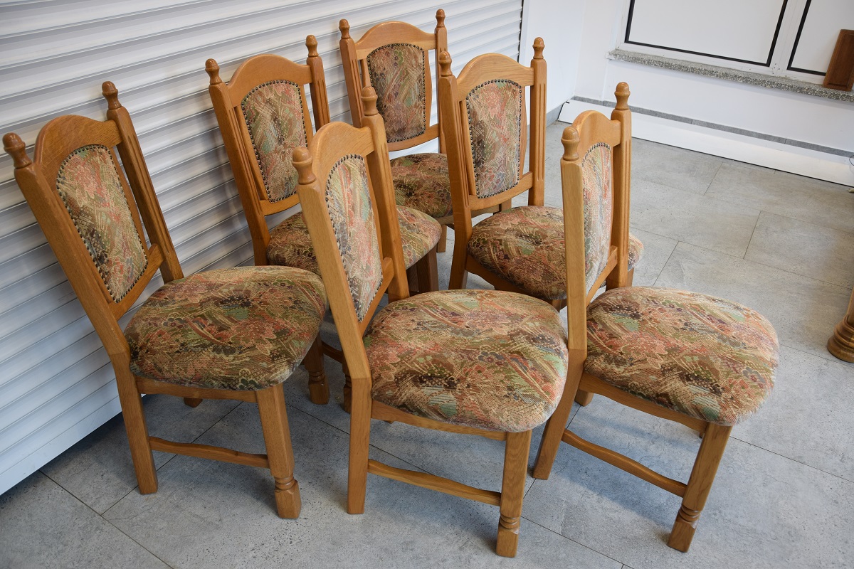 krzesła dębowe 6 szt - super stan