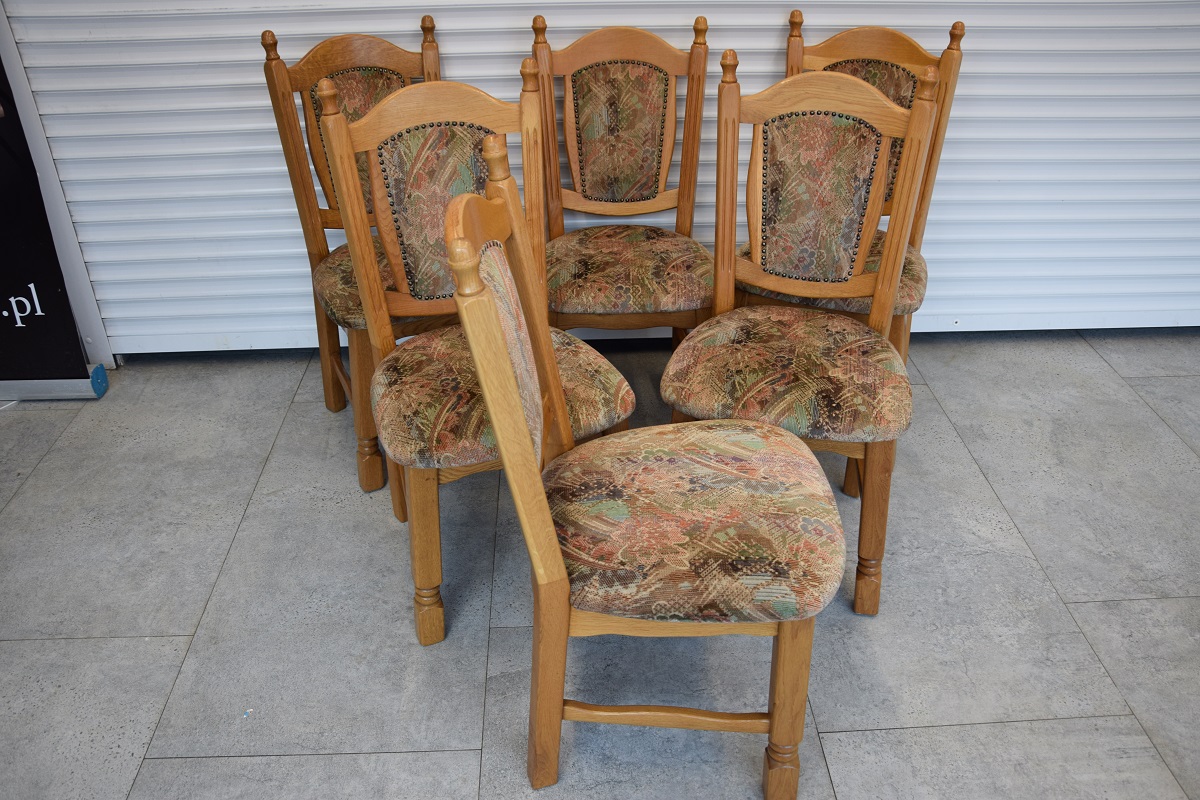 krzesła dębowe 6 szt - super stan