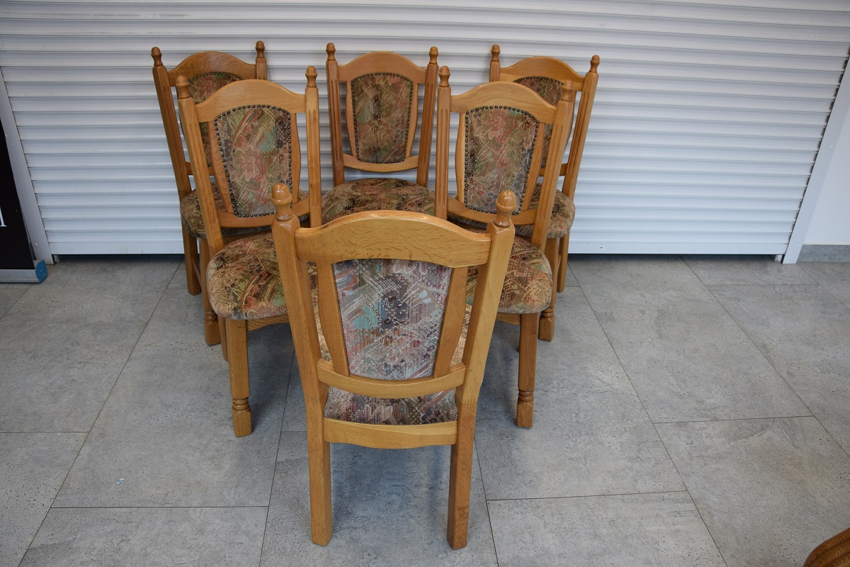 krzesła dębowe 6 szt - super stan
