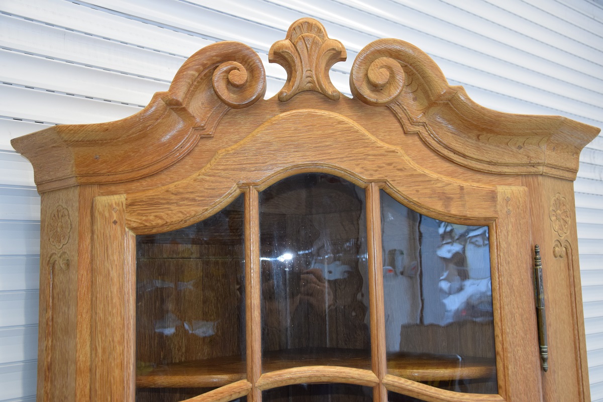 witryna narożna z drewna dębowego - jak nowa