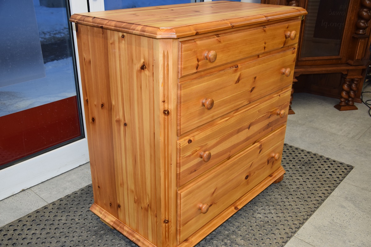 komoda z szufladami z drewna sosnowego - jak nowa