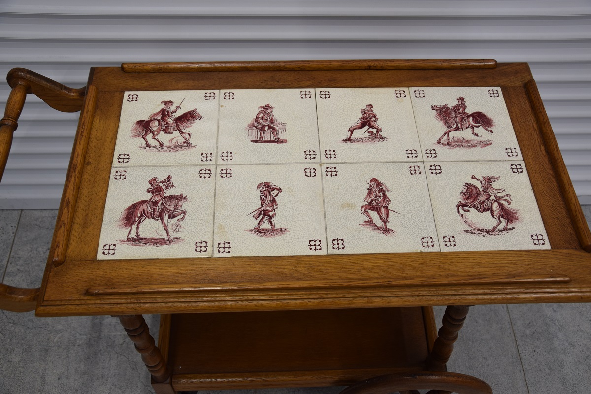 barek - stolik dębowy na kółkach - super stan