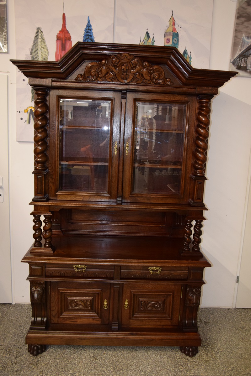 kredens dębowy - meble gdańskie - stan idealny jak nowy