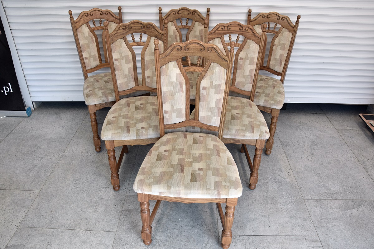 krzesła dębowe 6 szt - jak nowe