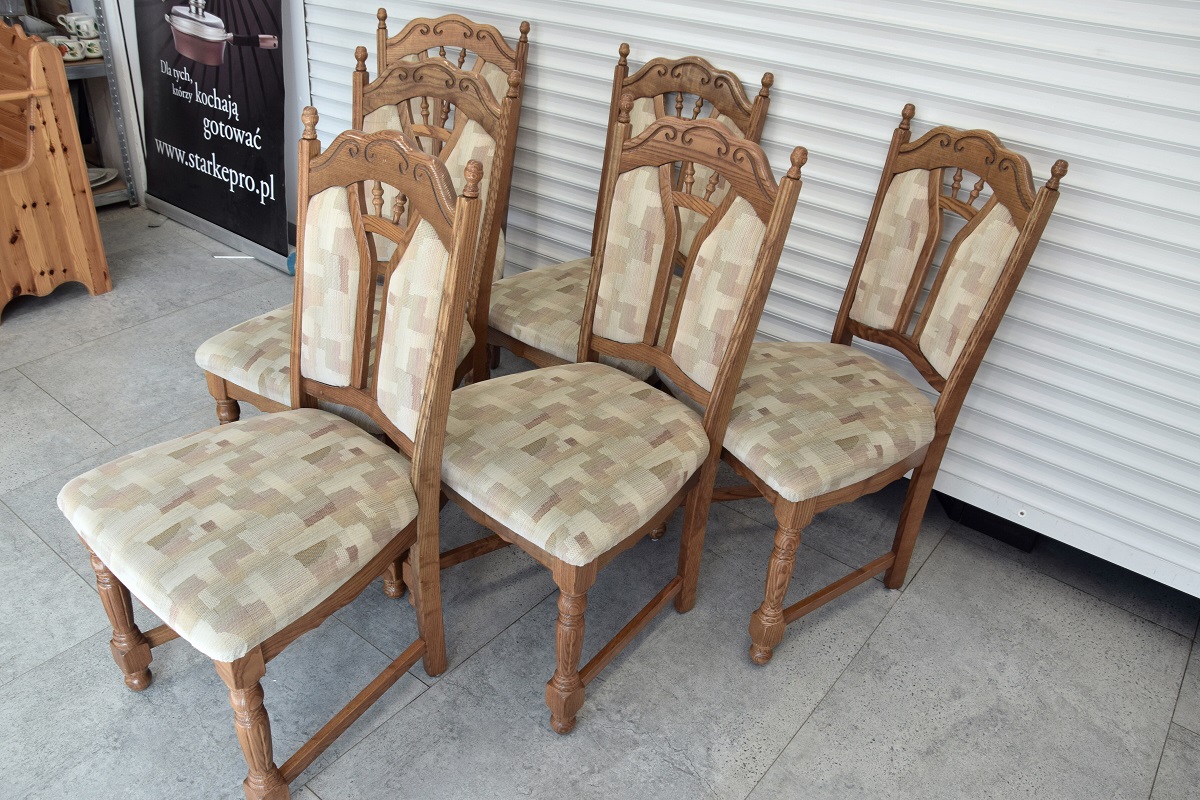 krzesła dębowe 6 szt - jak nowe